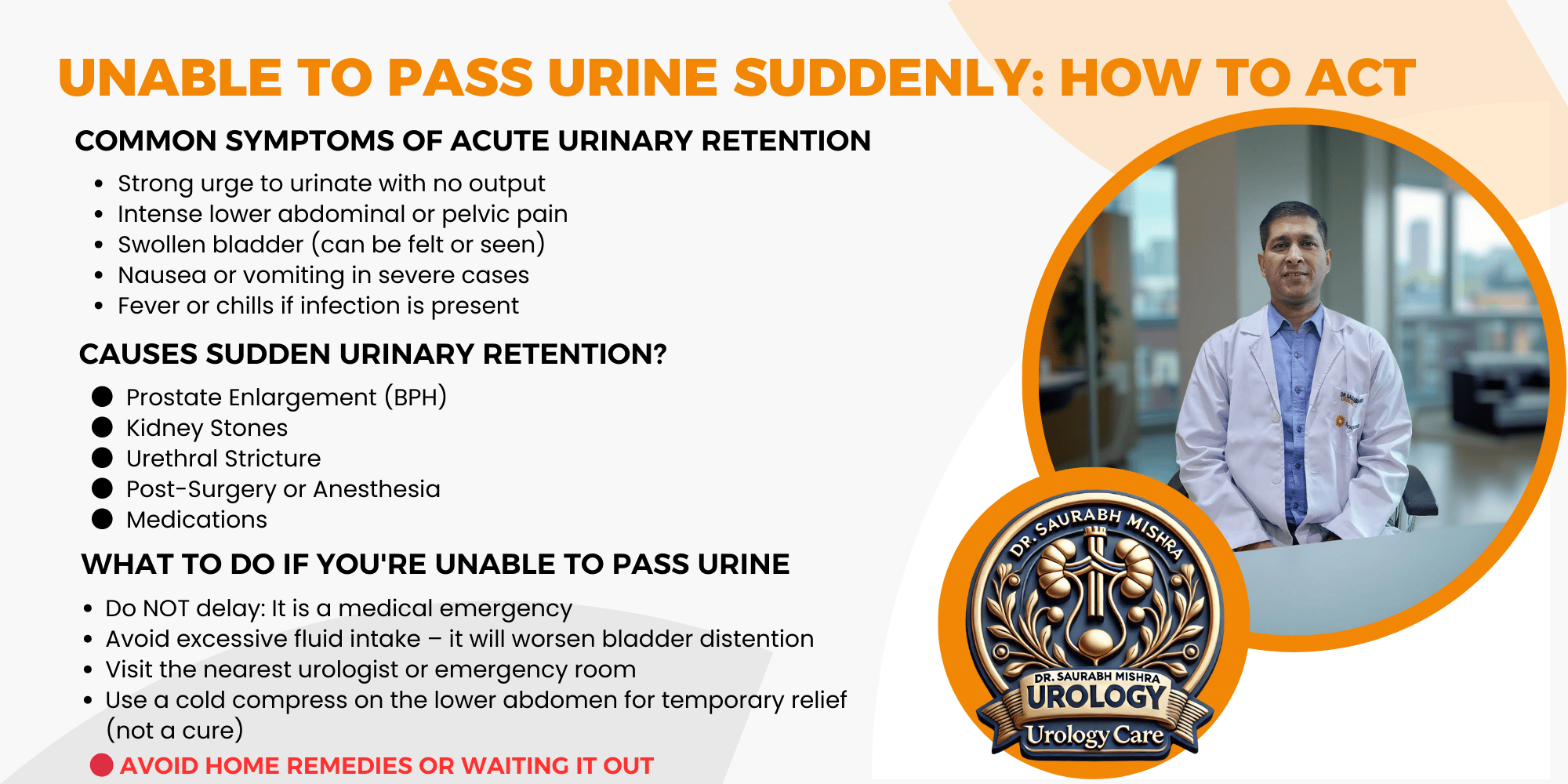 Unable to Pass Urine Suddenly: How to act